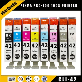 einkshop Yeni Uyumlu doldurulabilir mürekkep kartuşu CLI-42 CLI42 Canon PIXMA Pro-100 100S yazıcı, tek Kullanımlık çip