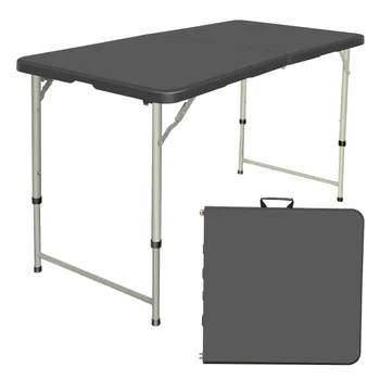 SUGIFT 4 Ayak Katlanır Masa Siyah Katlanır kart masası kamp ekipmanları masa masa dış mekan mobilyası