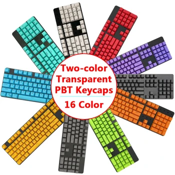 104 Tuşları Evrensel PBT Yarı saydam Keycaps İki renkli Enjeksiyon Kalıplama OEM Mekanik Klavye Klavye için 61/87/104 anahtar Klavye