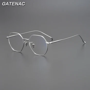 Kore Saf Titanyum Gözlük Çerçeve Erkekler Vintage Miyopi Optik Gözlük Kadınlar Lüks Marka Reçete Gözlük Çerçeve Gözlük