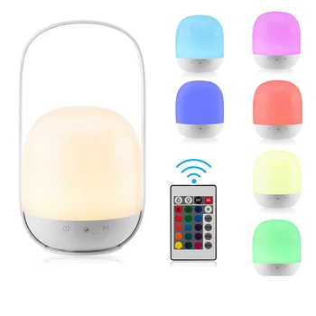 Taşınabilir LED Gece Lambası Kamp Uzaktan Kumanda Fener Dokunmatik USB Dim RGB Başucu Masa yatak odası için lamba Dış Aydınlatma
