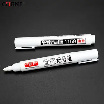 1 adet Metal Beyaz işaretleyici kalem Yağlı Su Geçirmez Plastik Jel Kalem Yazma Çizim Grafiti Kalem not defteri