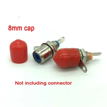 100 ADET Çapı 8mm plastik Kapaklar Toz Kapağı Kırmızı Koruyucu Kılıf RCA dişi konnektör