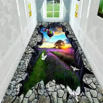 3D Karikatür Koridor Halı Merdiven Otel Lobisinde Şerit Alan Kilim Koridor Oturma Odası Dekorasyon Ev kaymaz Zemin Mat Kesilebilir