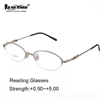Ruı Hao Gözlük Marka Kadın okuma gözlüğü Presbiyopik Gözlük Okuma Gözlükleri Reçete Yarım Çerçevesiz Gözlük Çerçevesi