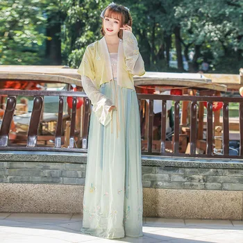 Antik Hanfu Elbise Kadın halk dans kostümü Han Hanedanı Prenses Peri Hanfu Elbise Oryantal Tarzı Dans Giyim Kız Cosplay
