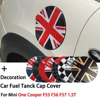 Siyah Bayrak 3D Araba Yakıt Deposu Kapağı Koruyucu Sticker Kapak İçin MINI One Cooper F55 F56 F57 1.5 T Araba-şekillendirici Aksesuarları