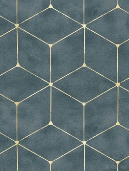Altın Çizgili Altıgen Kabuğu Ve Sopa Kendinden yapışkanlı Kafes Safir Geometrik Duvar Kağıdı Su Geçirmez Yatak Odası Ev Dekorasyon İçin