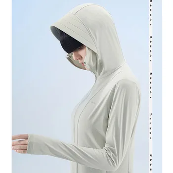 2023 Yaz UPF50 + UV Güneş Koruma Cilt Giyim Ultralight Giyim kapüşonlu ceket kadın Rüzgarlık Rahat Ceket