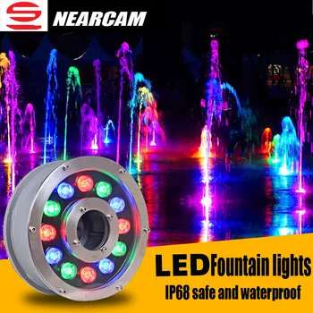 NEARCAM LED çeşme lamba 6W9W12W renkli sualtı ışığı sualtı yüzme havuz ışığı bahar ışık havuz ışığı dalış ışığı