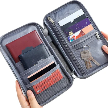 Seyahat cüzdanı Su Geçirmez Pasaport Tutucu Çok Fonksiyonlu Küçük Büyük kredi kartı cüzdanı Belge Çantası Durumda Organizatör Kart Sahipleri