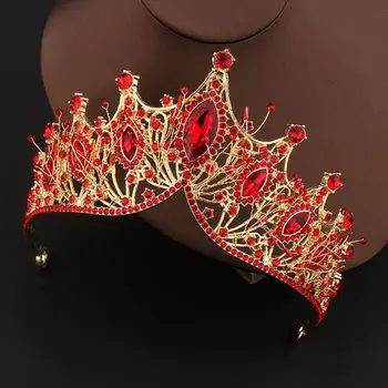 Kafa bandı Düğün Kız Hediye saç takı Kadın Saç Çember Gelin Taçlar Siyah yapay elmas taç Barok Kristal Tiara