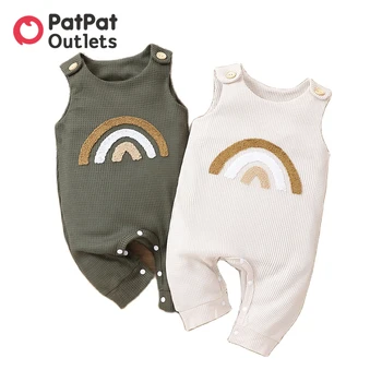 PatPat Bebek Giysileri Yeni Doğan Bebek nesneleri Erkek Kız Tulum Bebekler Aksesuarları Yenidoğan Tulum Tulum Gökkuşağı Tankı Bodysuit