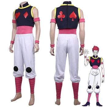 Anime HUNTER × HUNTER Hisoka Cosplay Üniforma Yelek Pantolon Kıyafetler Killua Zoldyck Hİsoka Cosplay Kostümleri