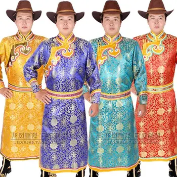 Erkek Moğol Düğün giyim Etnik Azınlık Giyim Bornoz