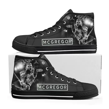 Conor McGregor Ünlü Erkek Hayranları Yüksek Top Sneakers Mens Womens Genç Kanvas Sneaker Casual Custom Made Ayakkabı Özelleştirmek Ayakkabı