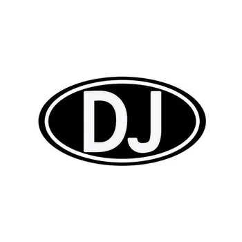 Kişilik Harfler DJ Elips Müzik Pencere Çıkartması PVC Etiket 12.5 cm * 6.6 cm