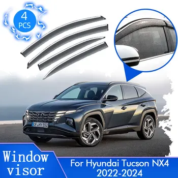 Cam Hyundai Tucson İçin NX4 LWB 2022 2023 2024 Araba Yağmur Güneş Pencere Visor Saptırıcı Tente Kapak Trim Sticker Aksesuarları