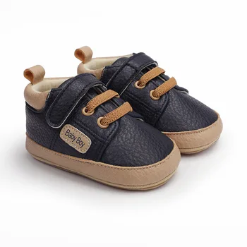 Erkek ve Kız Bebek Ayakkabıları Üzerinde Kayma Toddler Ön Yürüteç Bebek Ayakkabıları Suni Deri Yumuşak Taban gündelik ayakkabı Katı Eğitmenler 0-18 Ay