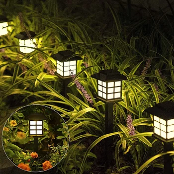 LED güneş ışığı su geçirmez açık çim lambaları yolu peyzaj geçit yolu Yard Patio bahçe dekorasyon güneş enerjisi ışıkları