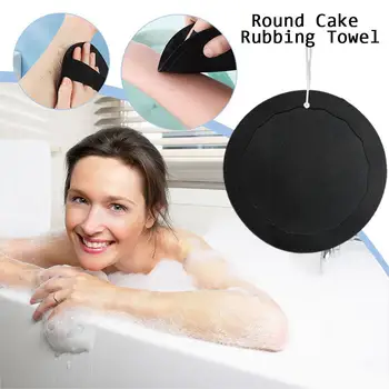 Banyo duş havlusu vücut kesesi Siyah Ağrısız Sürtünme Kek Taşınabilir Yuvarlak Seyahat Havlu Kül Sürtünme banyo eserdir Havlu Q2L1