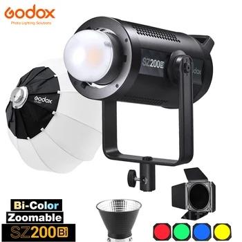 Godox SZ200Bı Bi-renk zumlanabilir LED Video ışığı 200 W 2800-6500 K FX etkileri stüdyo fotoğraf sürekli aydınlatma APP uzaktan kumanda