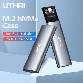 UTHAI M. 6 sabit disk kutusu 3.1 çift protokol NVME / NGFF SATA SSD tip-C 3.1 Disk aracı ücretsiz M. 2 SSD durumda dahili Metal ısı emici
