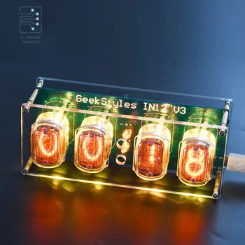 5V mikro usb IN12 IN-12 PCBA DIY Retro Saat Modülü Kızdırma Tüpü Parçaları Dıy Kitleri Dijital LED Saat devre Arduino İçin