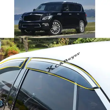 INFİNİTİ için QX80 2015 2016 2017 2018 2019 2020 2021 Araba Sticker Plastik pencere camı Rüzgar Visor Yağmur