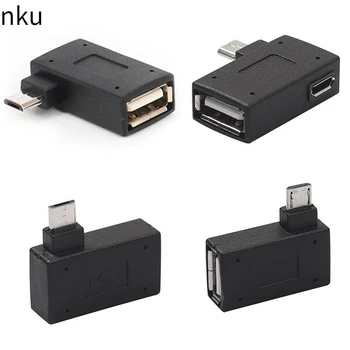 Nku Mikro 5Pin USB2. 0 OTG Dönüştürücü Taşınabilir Sağ Açı mikro usb Erkek USB Dişi Ana Bilgisayar Adaptörü için Güç ile Android Telefon