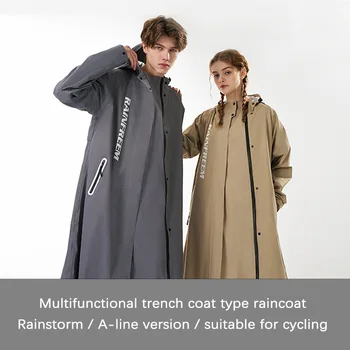 Moda Çok Fonksiyonlu Rüzgarlık Tipi Yağmurluk Çift Placket Su Geçirmez Yağmur Panço Açık Sürme Yürüyüş Çift Rainsuit