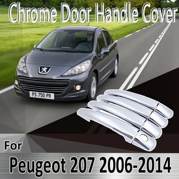 Peugeot 207 cc sw için 2006~2014 Styling Etiketler Dekorasyon Krom Kapı kulp kılıfı boya Tamir Araba Aksesuarları