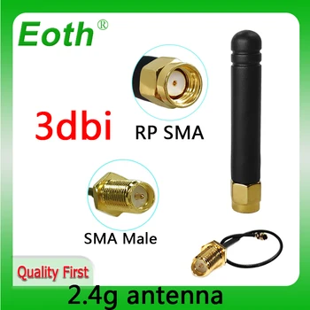 EOTH 1 2 adet 2.4 g anten 3dbi sma dişi wlan wıfı 2.4 ghz anten IPX ıpex 1 SMA erkek pigtail Uzatma Kablosu ıot modülü anten
