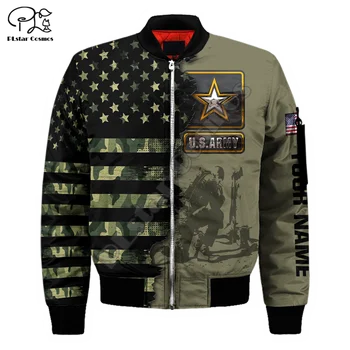 PLstar Cosmos ABD Ordusu Deniz Kartal Askeri Kamuflaj Takım Elbise Veteran Rüzgarlık Streetwear 3Dprint Erkek / Kadın Palto Bombacı Ceket 1