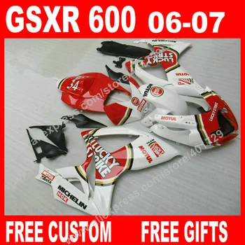 7 hediyeler SUZUKI 2006 2007 yüksek dereceli yeni göze batan kırmızı beyaz siyah GSXR 600 750 K6 BACARDİ GSXR600 GSXR750 kiti KL05