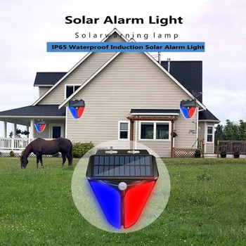 Güneş alarm ışığı açık IP65 Su geçirmez Acil Güneş Duvar Lambası hareket sensörlü led ışıkları bahçe Veranda Çit Cottagecore