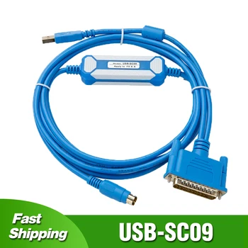 USB-SC09 Programlama Kablosu Mıtsubıshı FX / A FX0 FX0S FX1S FX0N FX1N FX2N A Serisi PLC İndirme Hattı RS232 Bağlantı Noktası