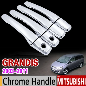 Mitsubishi Grandis için Krom Kapı kulp kılıfı Trim Seti 2003 2004 2005 2006 2007 2008 2009 2010 2011 Aksesuarları Araba Styling