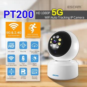ESCAM PT200 1080P mobil izleme 5GWİFİ bulut depolama iki yönlü ses akıllı gece görüş kamerası