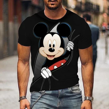 Yaz Disney T-Shirt Mickey Minnie Mouse Karikatür Anime 3D Baskı Streetwear Erkekler Kadınlar Moda T Shirt Çocuk Tees Tops