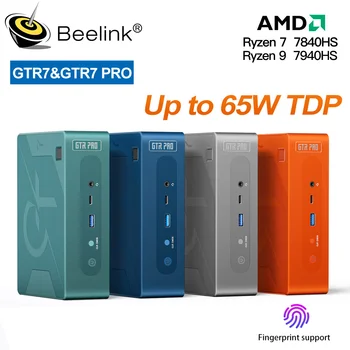 Beelink GTR7 7840HS 7940HS Oyun Mini PC Ryzen 7 7840HS DDR5 32GB SSD 1TB 2.5 G RJ45 Wıfı6 4 * 8K HD Bağlantı Noktası 3 * USB3. 2 Masaüstü Bilgisayar