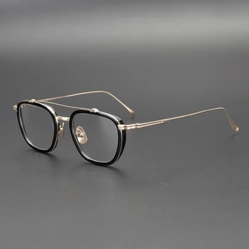 Titanyum Gözlük Çerçevesi Erkekler Vintage Retro Kare Gözlük Miyopi Optik Reçete gözlük çerçevesi Gözlük Çerçeveleri Adam Oculos