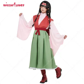 Kadın Alluka Zoldyck Cosplay Kostüm Kimono Üst ve Etek Yelek Seti saç aksesuarları