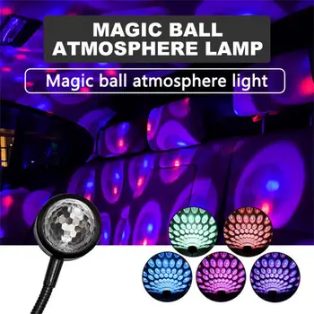 Disko topu Dj aydınlatma ses parti otomatik USB Mini disko parti ışıkları ses çok renkli araba atmosfer süslemeleri lamba büyülü