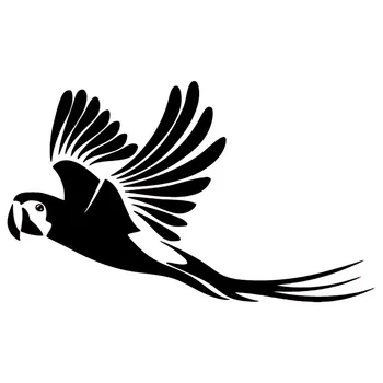 Papağan Kuş Sevimli Araba Çıkartmaları Orman Hayvan Araba Styling Vücut Çıkartmaları Aksesuarları Siyah/Gümüş 17.8 * 10.6 CM
