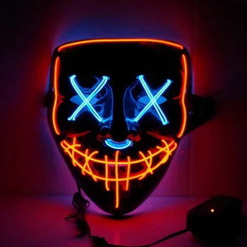 Cadılar bayramı LED Maske Tasfiye Maskeleri Seçim Maskara Kostüm DJ parti ışığı Karışık Renk Maske Karanlık Cosplay Maske