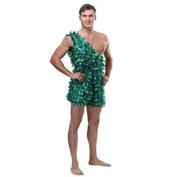 Adam Cadılar Bayramı Cosplay Peri Masalı İncil Hikayesi Adem ve Havva Cosplay Elbise Orman Orman Savaşçıları Yeşil Kostüm