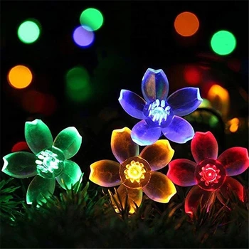 Güneş Bahçe ışıkları LED Dize ışık dış aydınlatma Su Geçirmez Çiçek Çelenk Sokak Çim Veranda Dekorasyon Festoon
