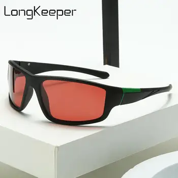 Longkeeper Polarize Güneş Gözlüğü Erkekler için Şeffaf Lens güneş gözlüğü Polarize Erkek Bisiklet Balıkçılık Trend Ürünleri 2023 Kırmızı Lens