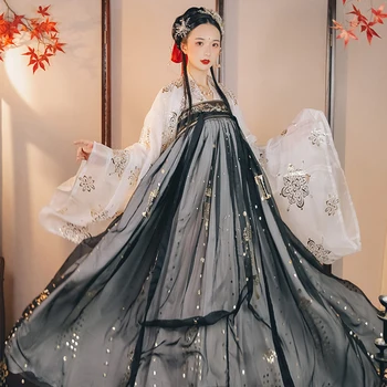 Geleneksel dans kostümü Hanfu Kadınlar Çin Halk Elbise Halk Festivali Rave Kıyafet Şarkıcılar Performans Giyim 3 Adet DCC205